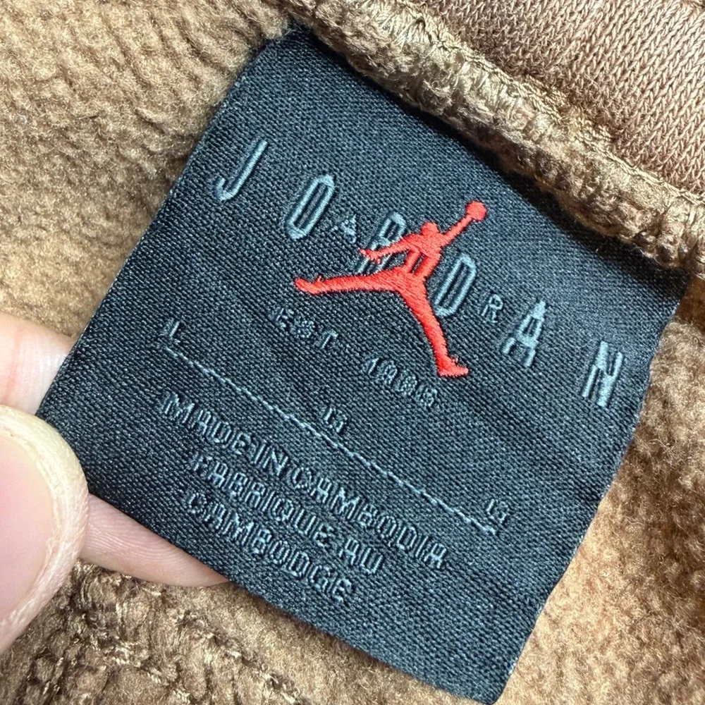 Nike Jordan Jumpman Fleece Mens Large Brown NBA World Champs Jogger Sweatpants